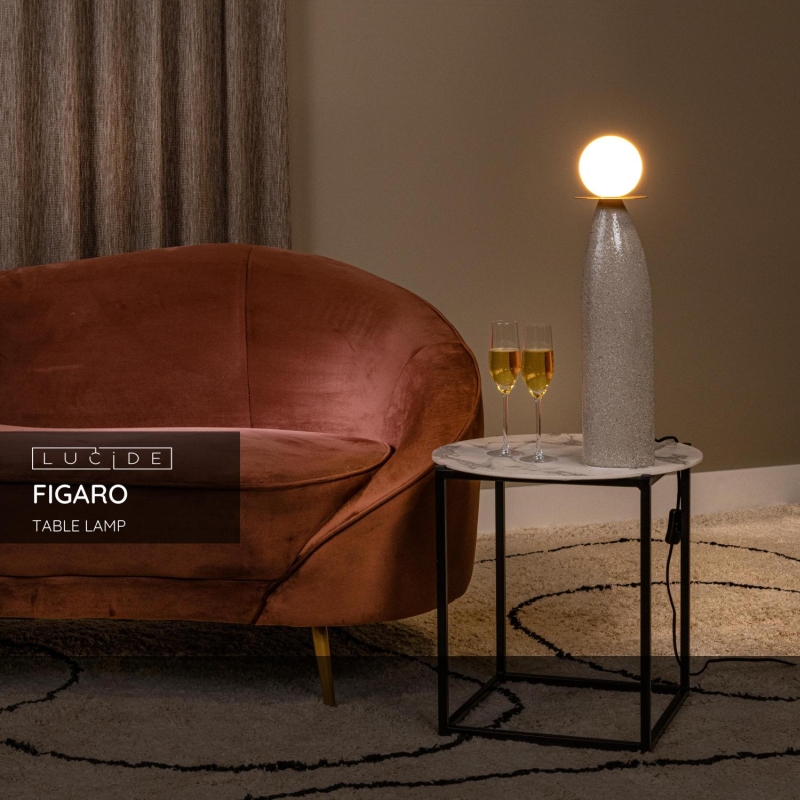 Lucide FIGARO - Stolná lampa - Ø 12 cm - 1xG9 - Sivá